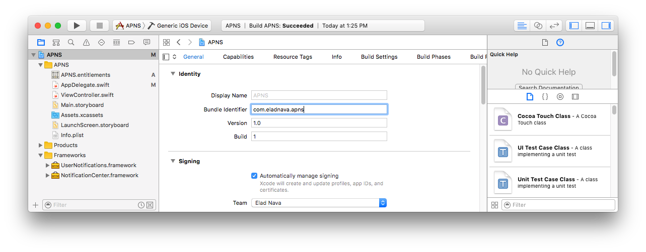 Send Push Notifications to iOS Devices using Xcode 8 and Swift 3