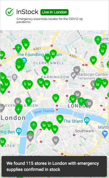 InStock - Essentials Map for the COVID-19 Pandemic